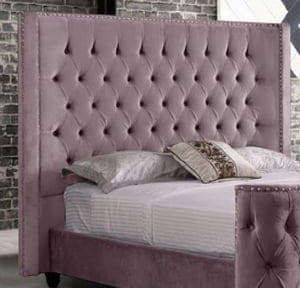 Samiraq Beaded Chesterfield Charm Bed - Optional Gas Lift Storage & Custom Sizes - Free UK Delivery