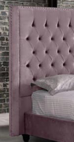Samiraq Beaded Chesterfield Charm Bed - Optional Gas Lift Storage & Custom Sizes - Free UK Delivery