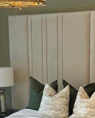 Samiraq Plush Heritage Bed - Handmade Upholstered Panel Bed in Cream Velvet with 52-Inch Padded Headboard, Triple Layer Foam, Optional Gas Lift Storage, Custom Sizes & Free UK Delivery - Perfect for Double, King Size & Kids Bedrooms