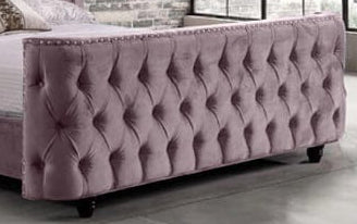 Samiraq Beaded Chesterfield Charm Bed - Optional Gas Lift Storage & Custom Sizes - Free UK Delivery