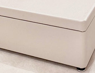 Samiraq Creamy Comfort Panel Bed - Handmade Upholstered Bed in Plush Velvet with 54-Inch Padded Headboard, 18-Inch Footboard, Triple Layer Foam, Optional Gas Lift Storage, Custom Sizes & Free UK Delivery - Perfect for Elegant Bedrooms