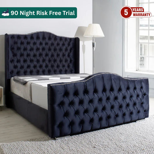Samiraq Sierra Wingback Upholstered Bed with Storage