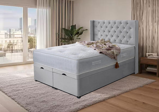 Zenith Rest Ottoman Solid Base Bed with Storage