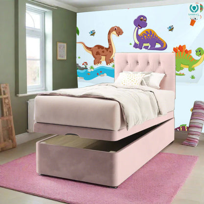 Samiraq Pink Pearl Ottoman Bed - Premium Quality Made in the UK - SAMIRAQ