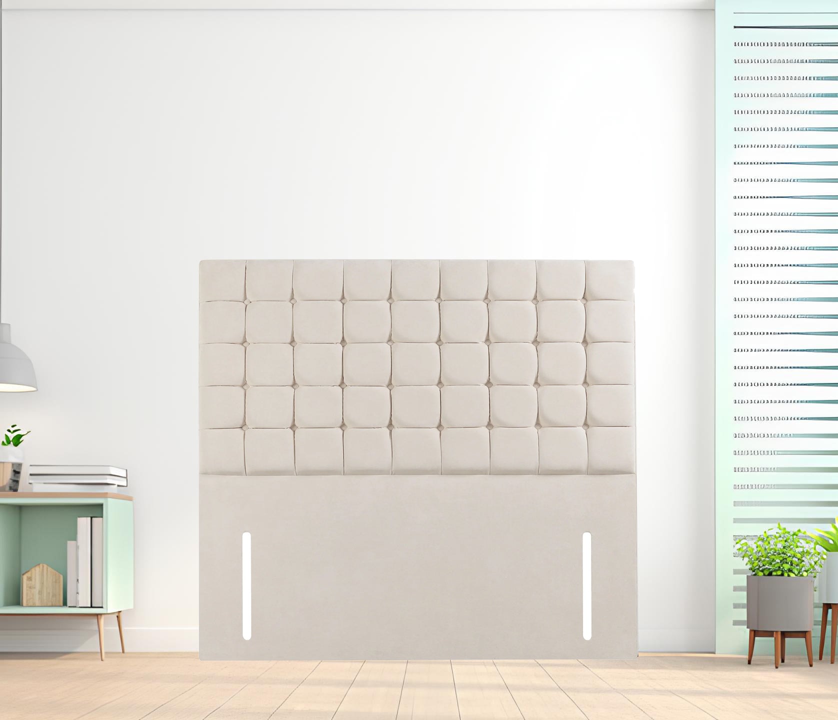 Heavenly Hideaway Checkers Designer Headboard: Chic Style for a Modern Bedroom - SAMIRAQ