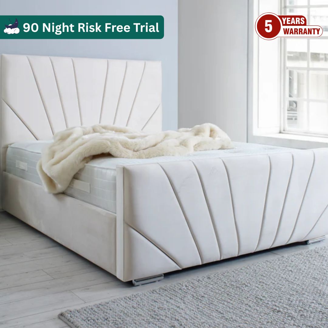 Samiraq Majestic Upholstered Designer Bed with Metal Gas Lift Storage