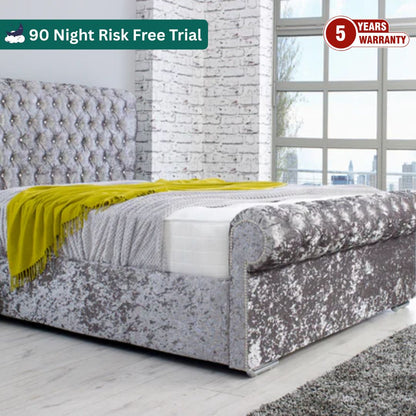 Experience Regal Grandeur with the Samiraq Sleigh Chesterfield Bed