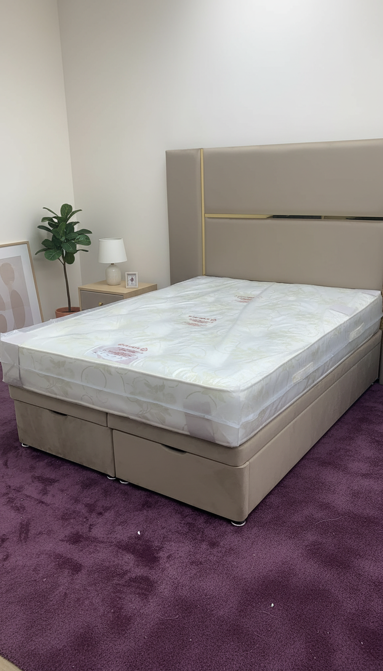 Luxurious Mirrored Kensington Storage Bed – Velvet Upholstery | Safe Artificial Mirror