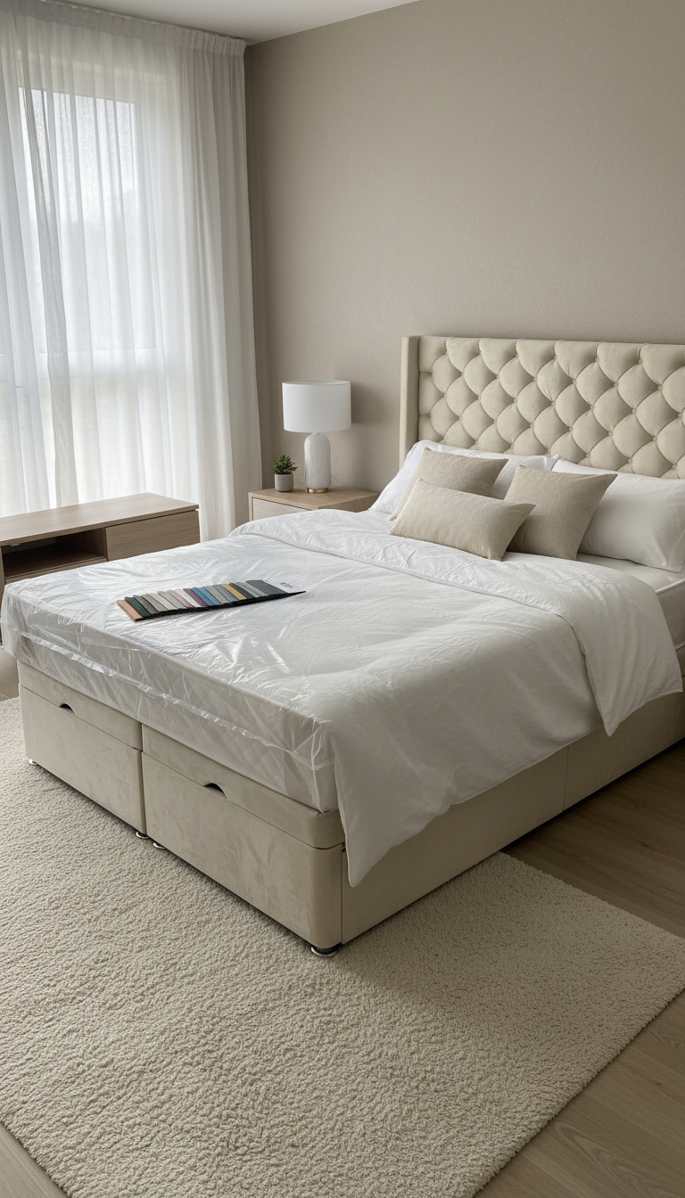 Rose Wing Back Chesterfield Bed With Buttons – Luxurious Velvet