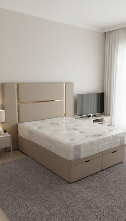 Luxurious Mirrored Kensington Storage Bed – Velvet Upholstery | Safe Artificial Mirror