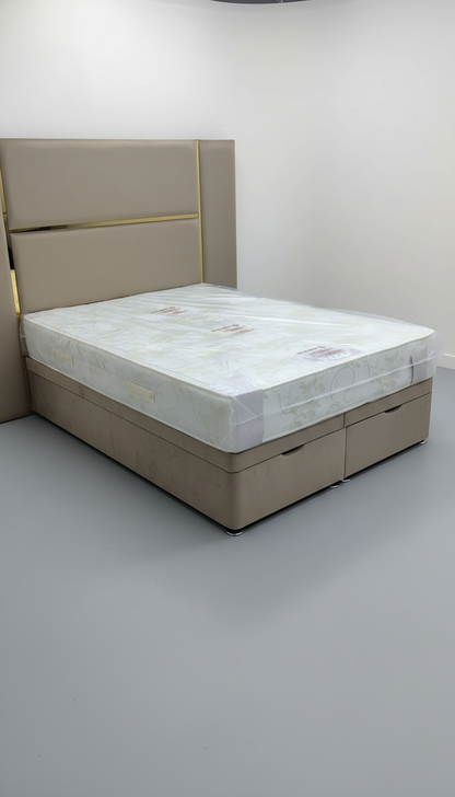 Luxurious Mirrored Kensington Storage Bed – Velvet Upholstery | Safe Artificial Mirror