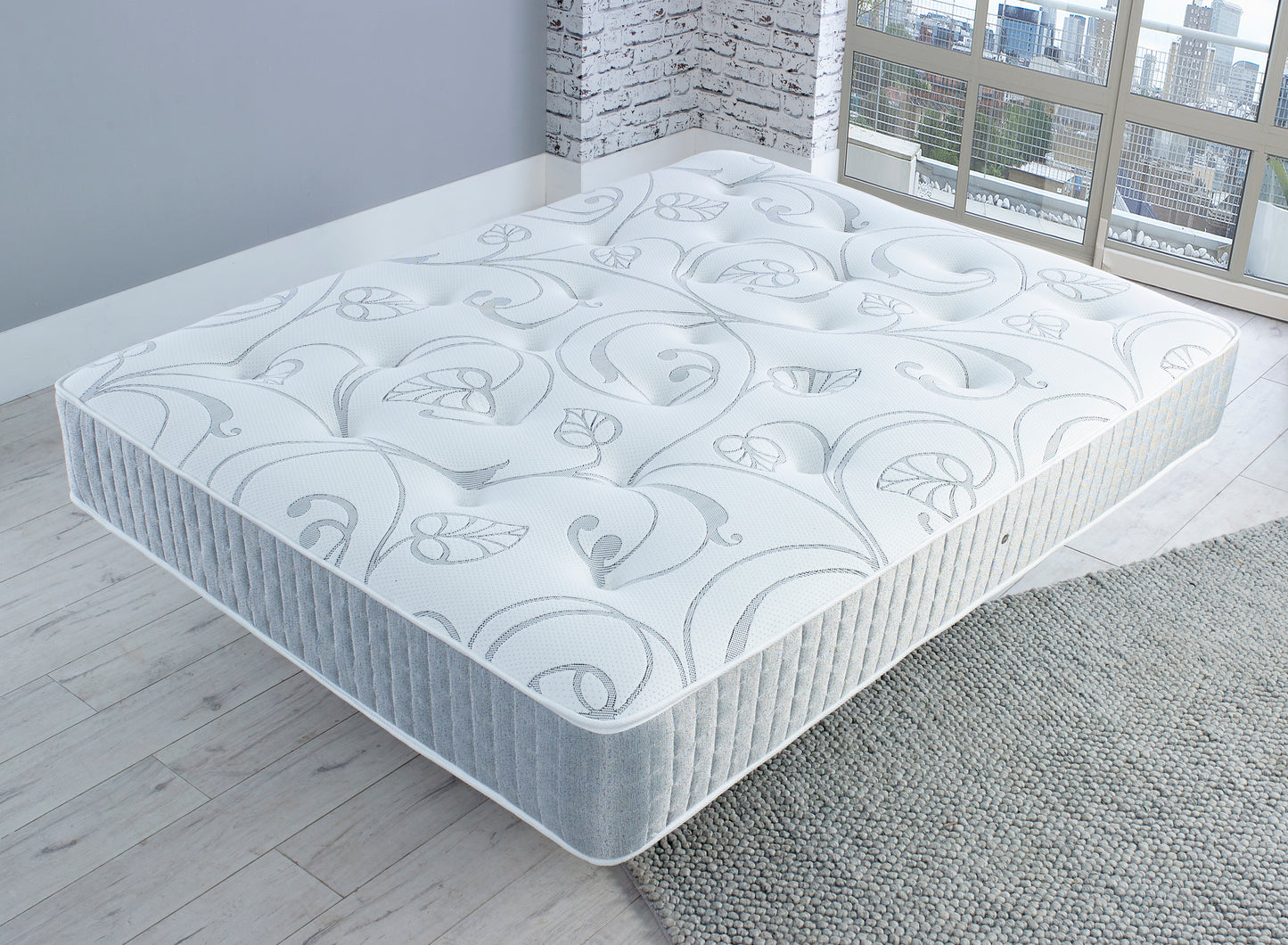 Samiraq Solstice Wingback Bed with Gas Lift Storage & 12.5-Inch Sprung Orthopedic Mattress | Free Delivery & Assembly, Made in the UK